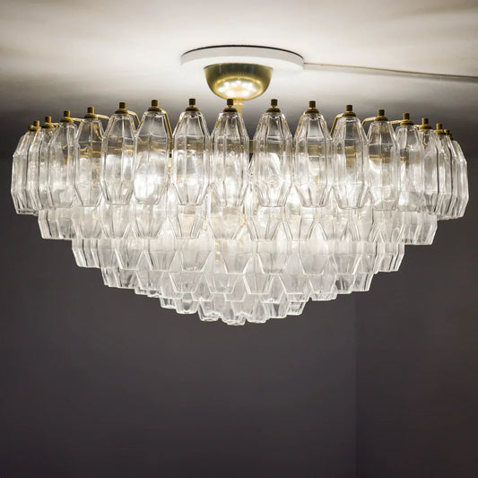 Prismatico 12-Light Clear Ceiling Lamp 35"