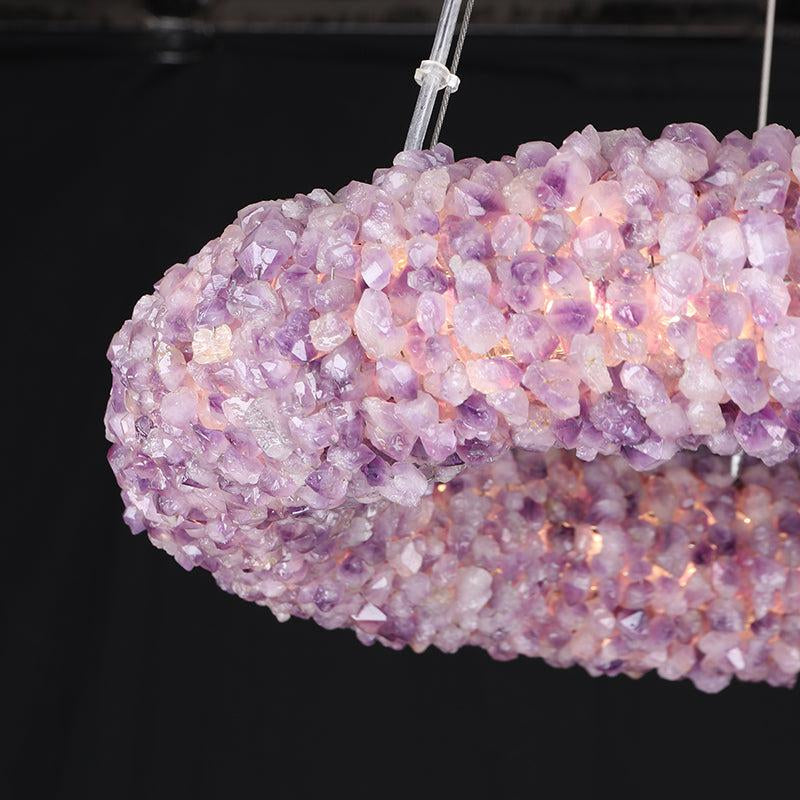 Cervine Tadeo Purple Rock Crystal Round Chandelier