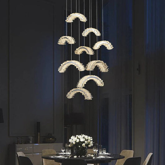 Cervine Rock Crystal Staircase Chandelier