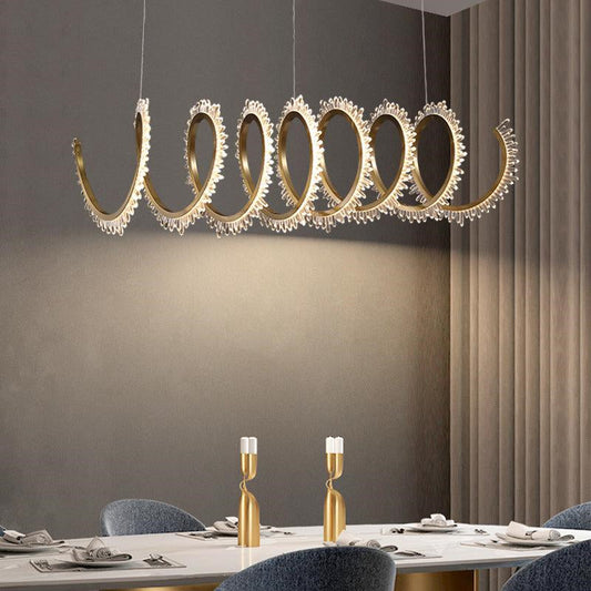 Cervine Modern Rock Crystal Spiral Chandelier