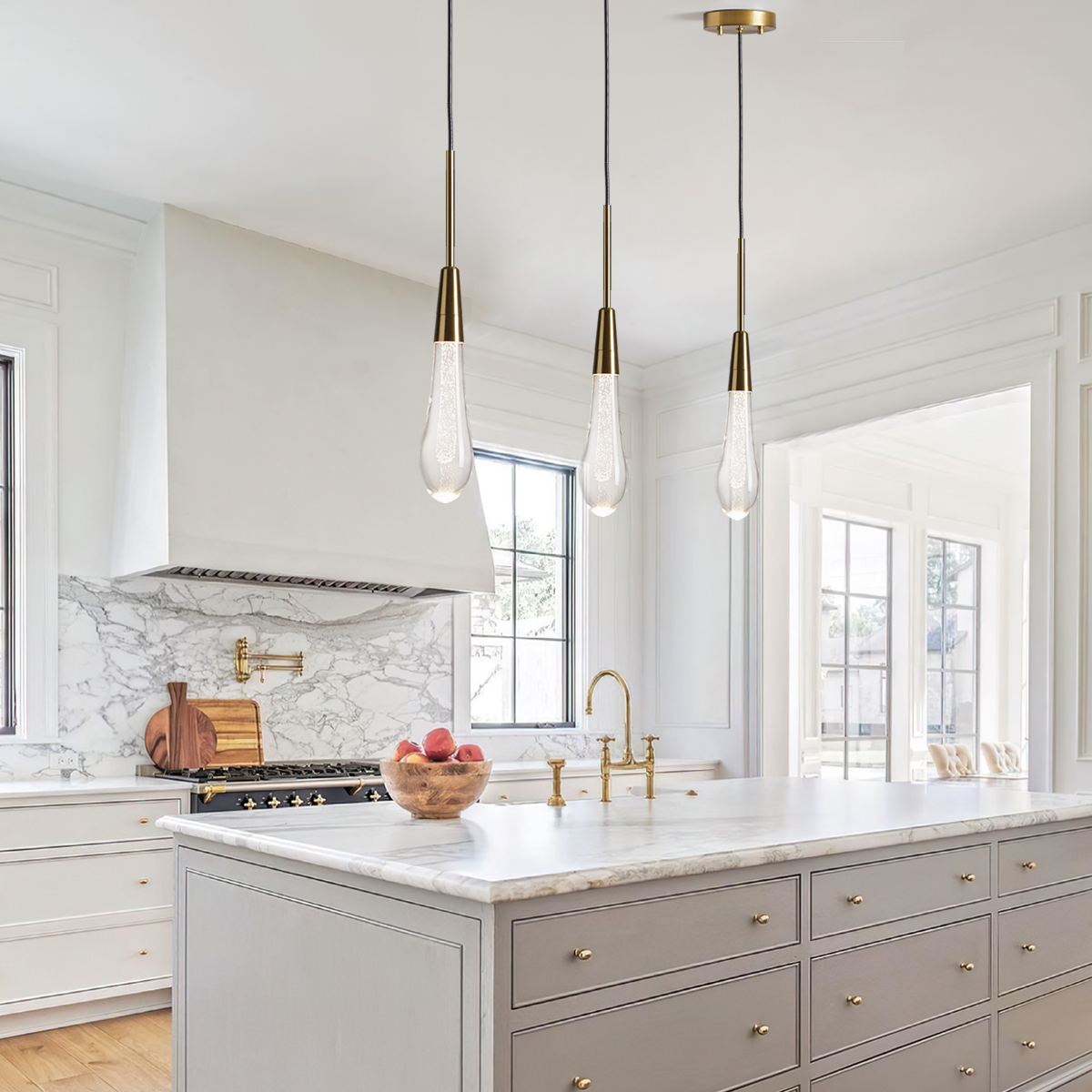 Solitaire Crystal Pendant 1 light 2 lights