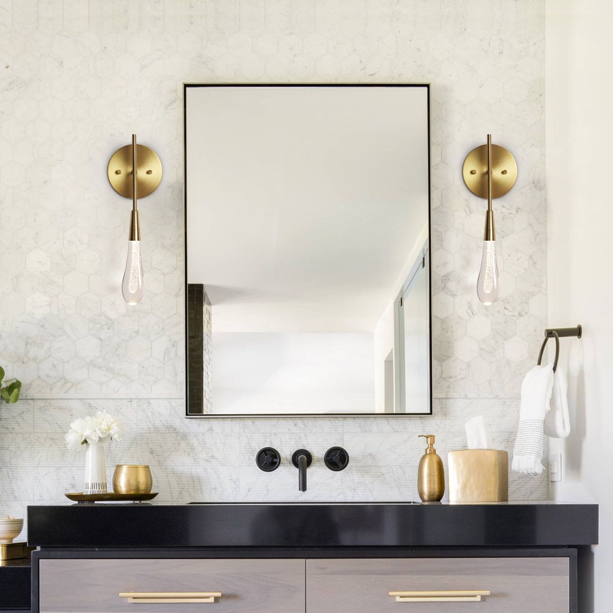 Solitaire Crystal Wall Sconce 5"W