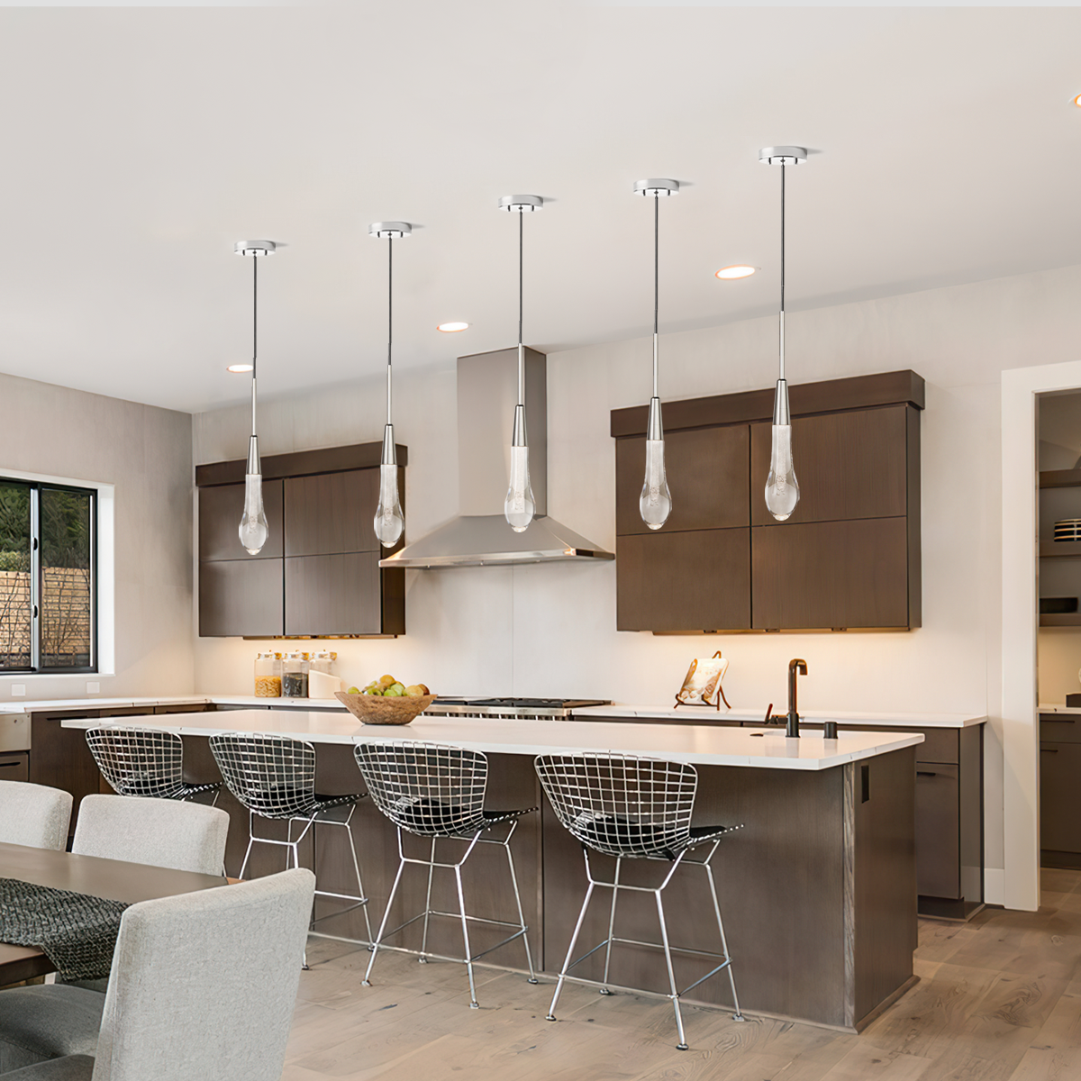 Solitaire Crystal Pendant 1 light 2 lights