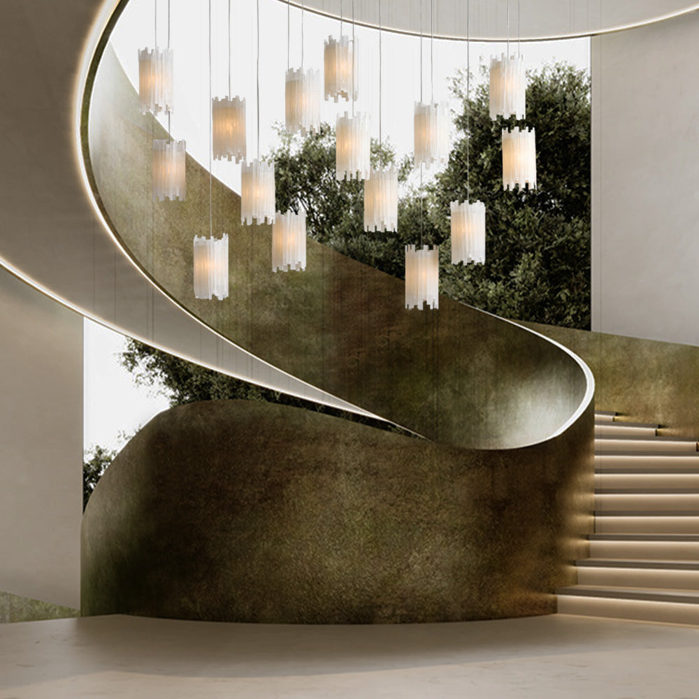 Gianna Rectangular Selenite Stone Chandelier 15 LIGHT 20 LIGHT