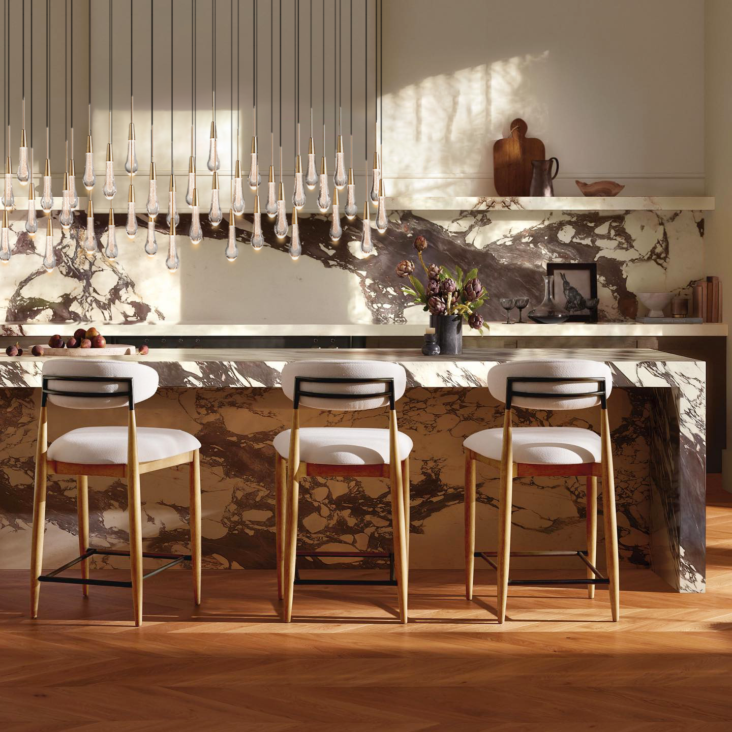 Solitaire Crystal Linear Chandelier 37" 50" 60'' 70" 87" 120''W