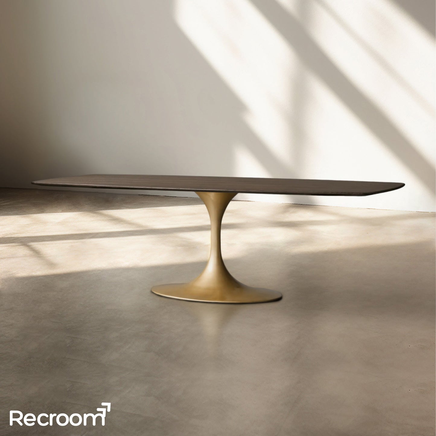 San Germani Wood Dining Table with Launette Base