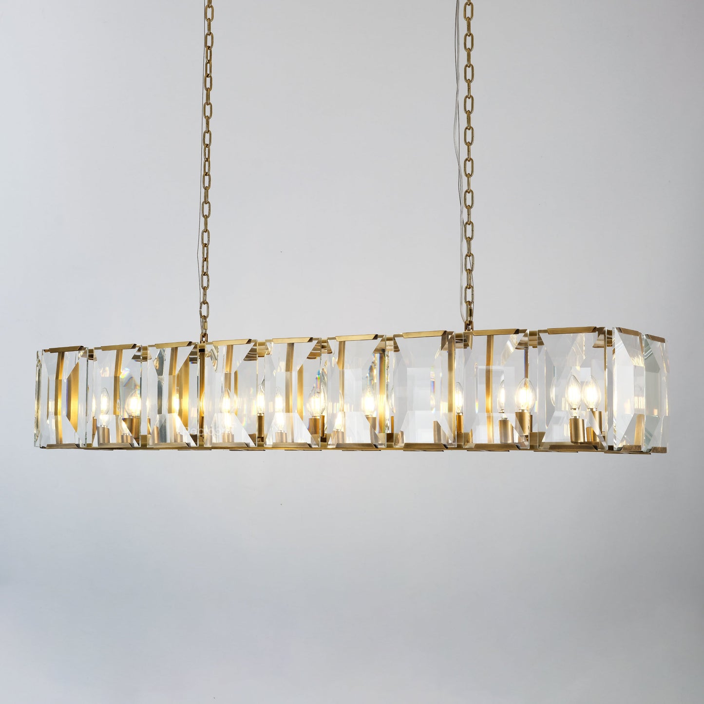 Harllow Multi Crystal Rectangular Chandelier 42“ 54” 62“ 74”