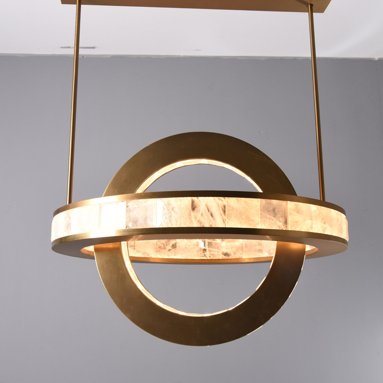 Rolantis -I Rock Crystal Pendant Brass