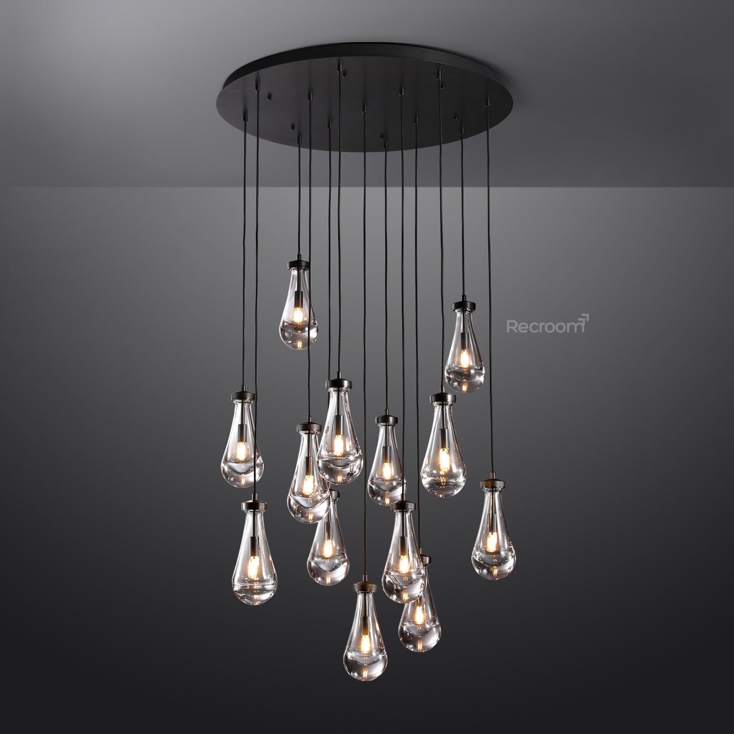 Raindrop Round Chandelier 36"