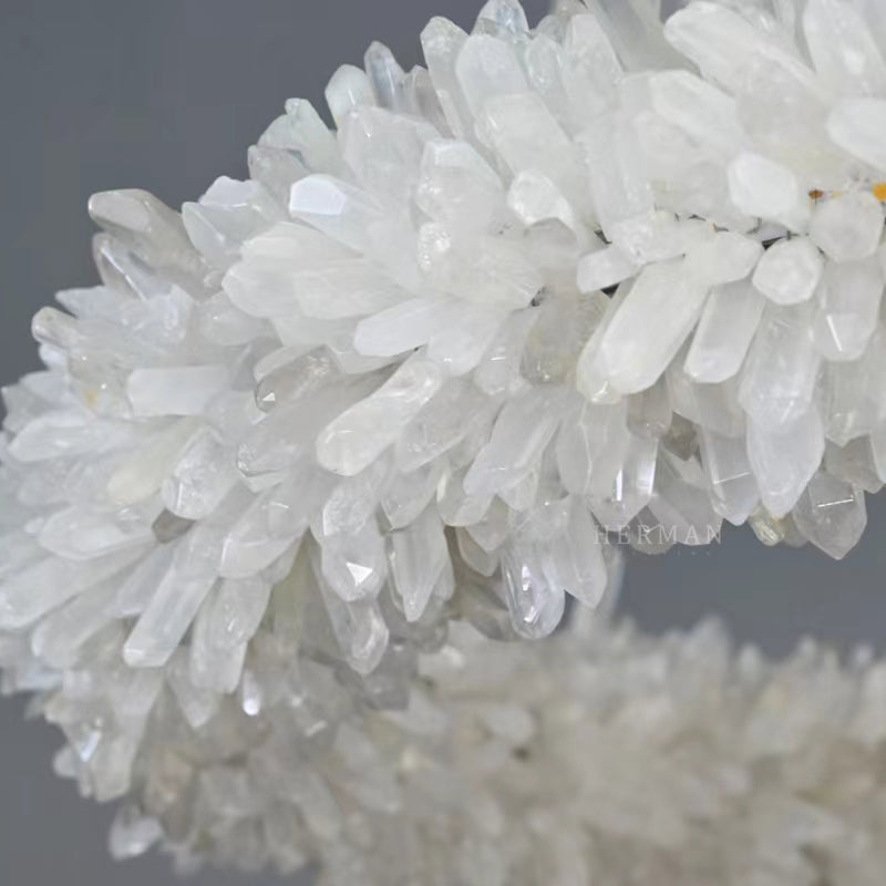 Cervine Round Clear Geode Quartz Crystal Ring Chandelier 24"