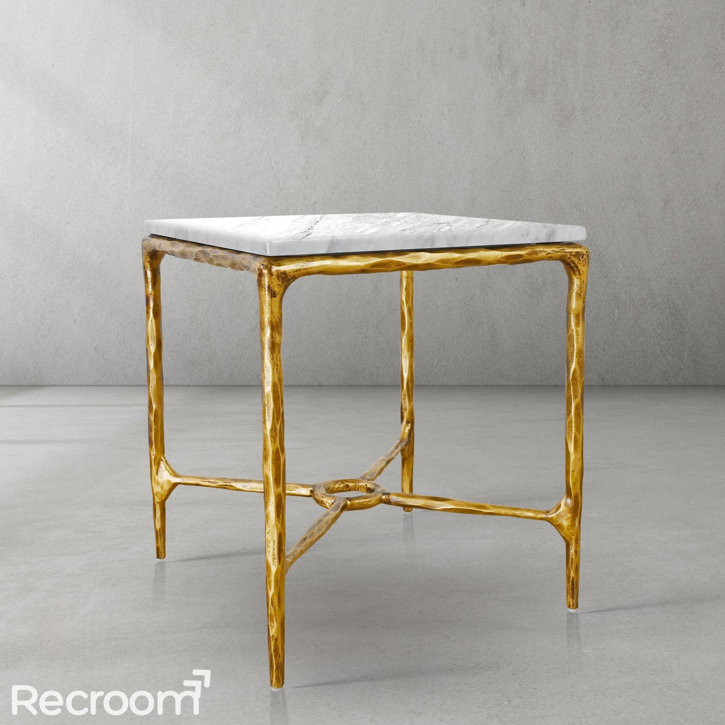 Thaddeo Marble Square Side Table 18" / 22" Overhang O