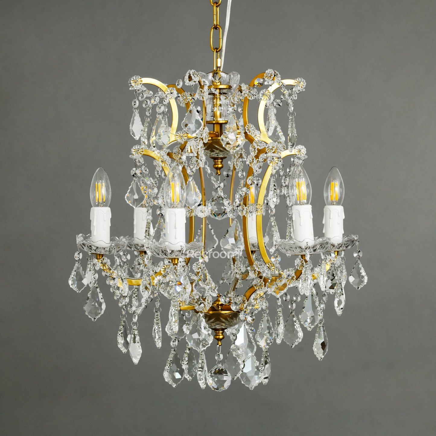 Rococonut Crystal Outdoor Chandelier 18”