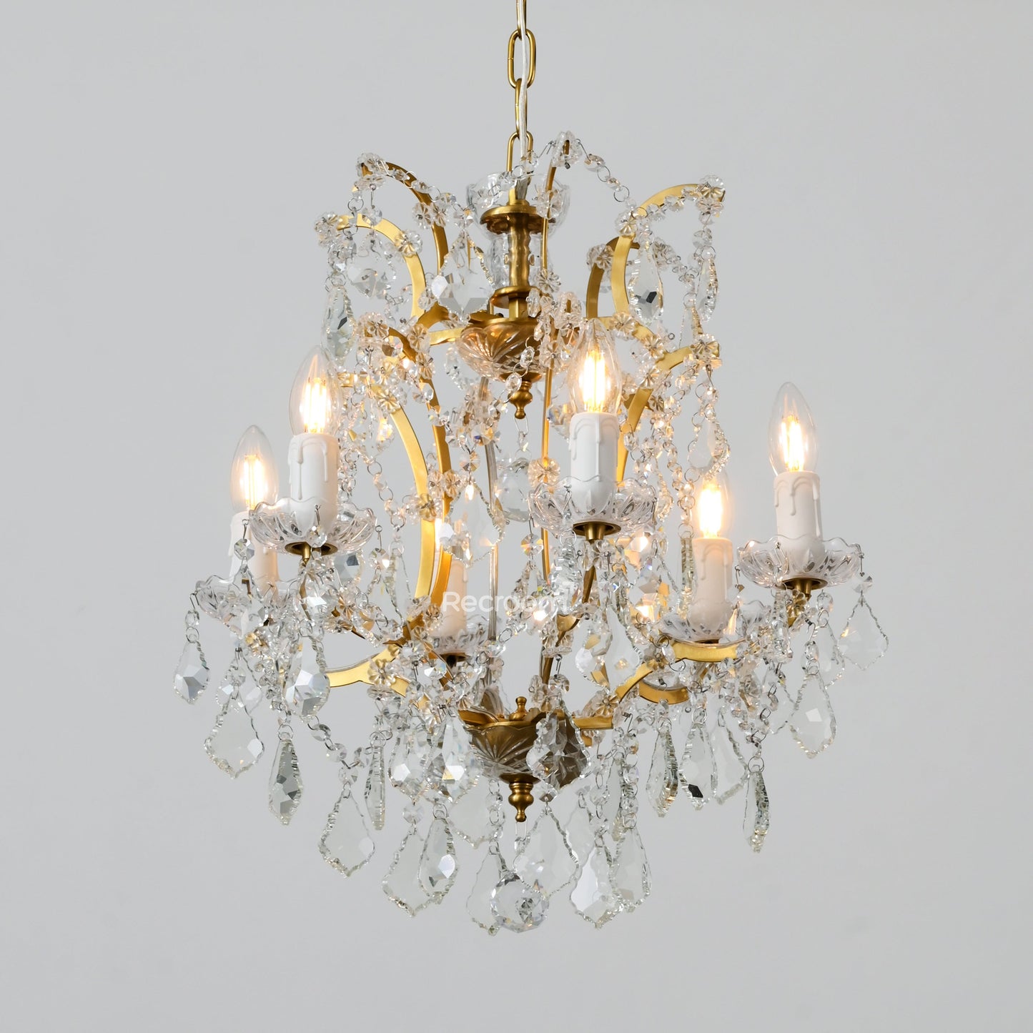 Rococonut Crystal Outdoor Chandelier 18”