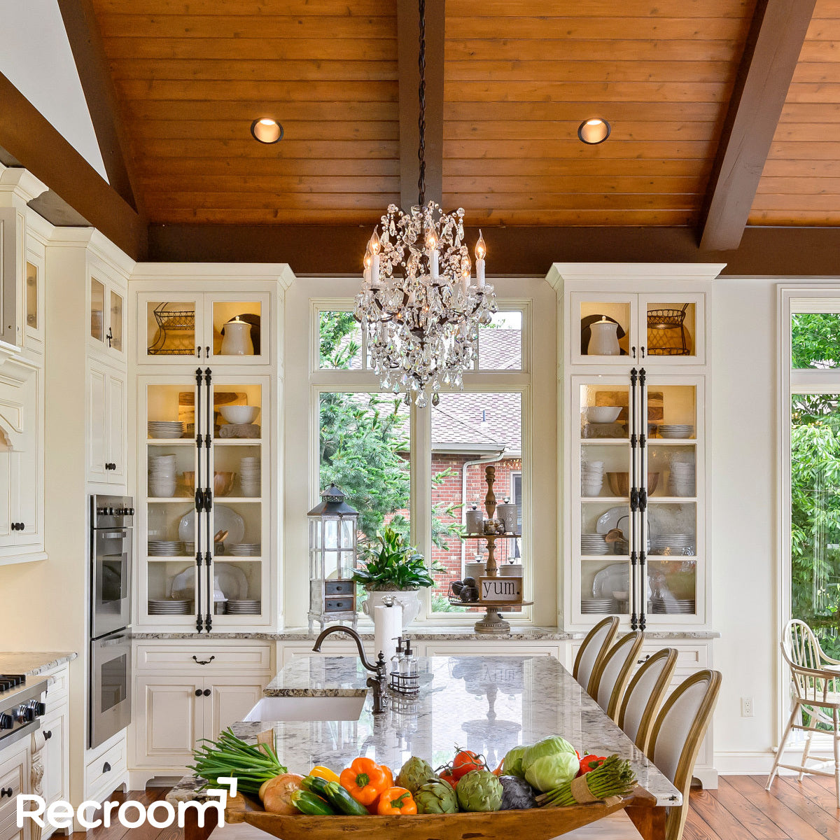 Rococonut Crystal Outdoor Chandelier 18”