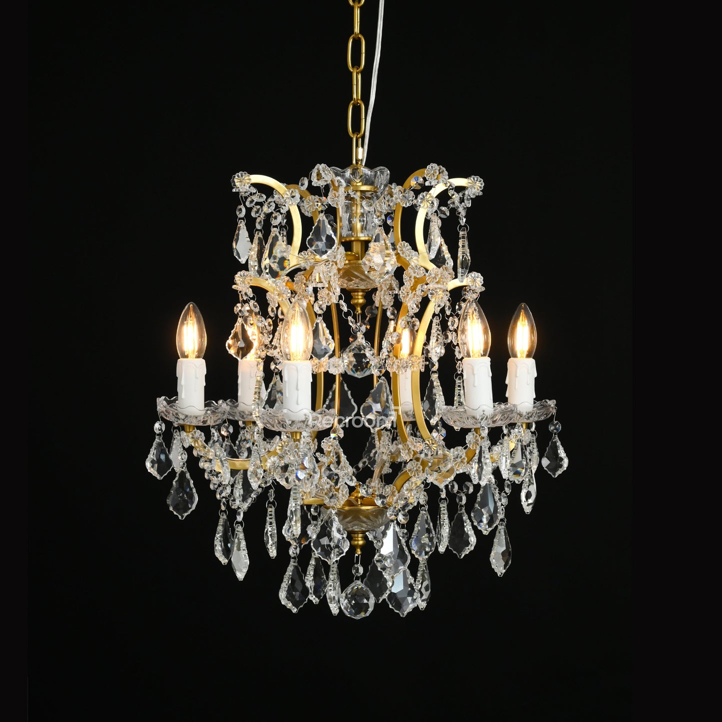 Rococonut Crystal Outdoor Chandelier 18”