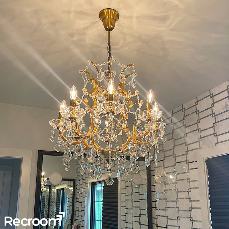 Rococonut Crystal Outdoor Chandelier 18”