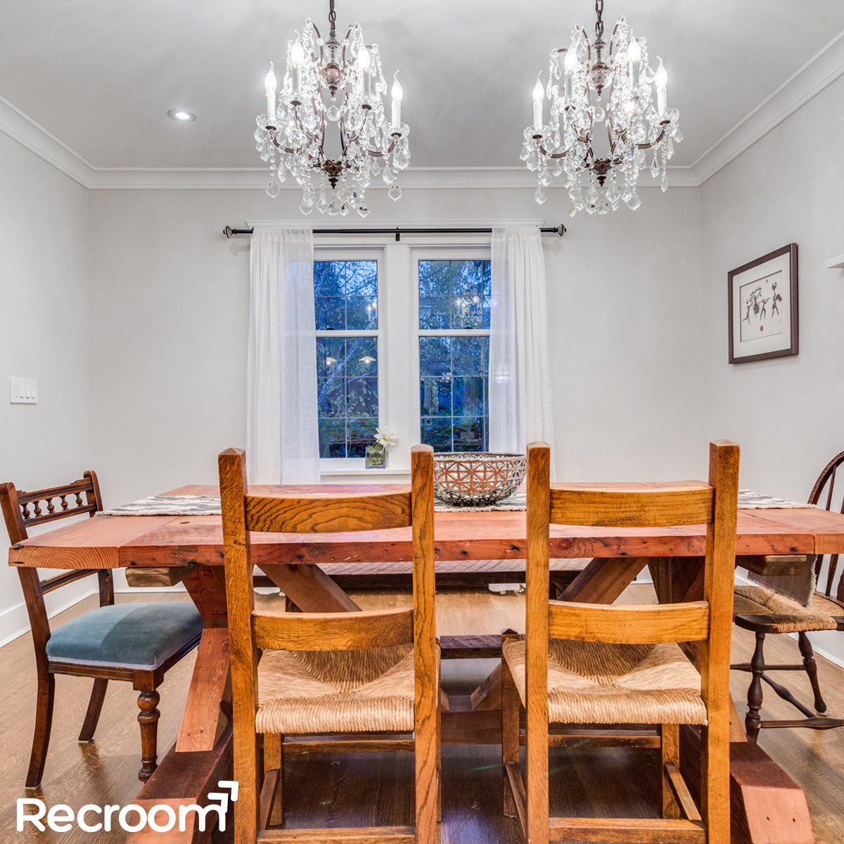 Rococonut Crystal Outdoor Chandelier 18”