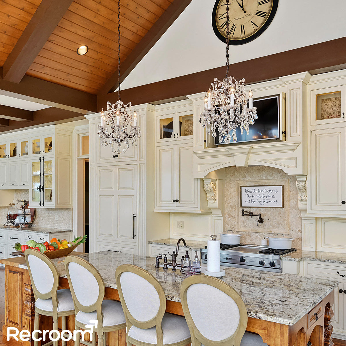 Rococonut Crystal Outdoor Chandelier 18”