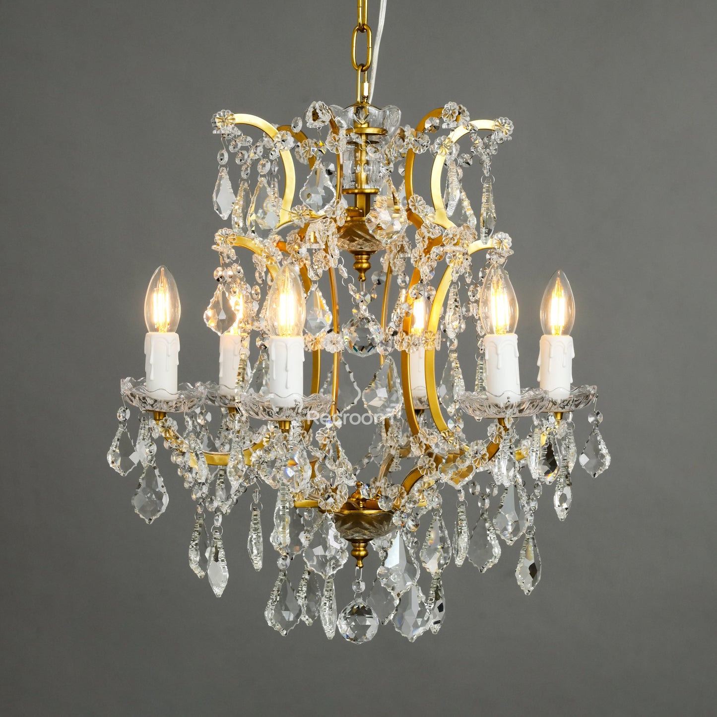 Rococonut Crystal Outdoor Chandelier 18”