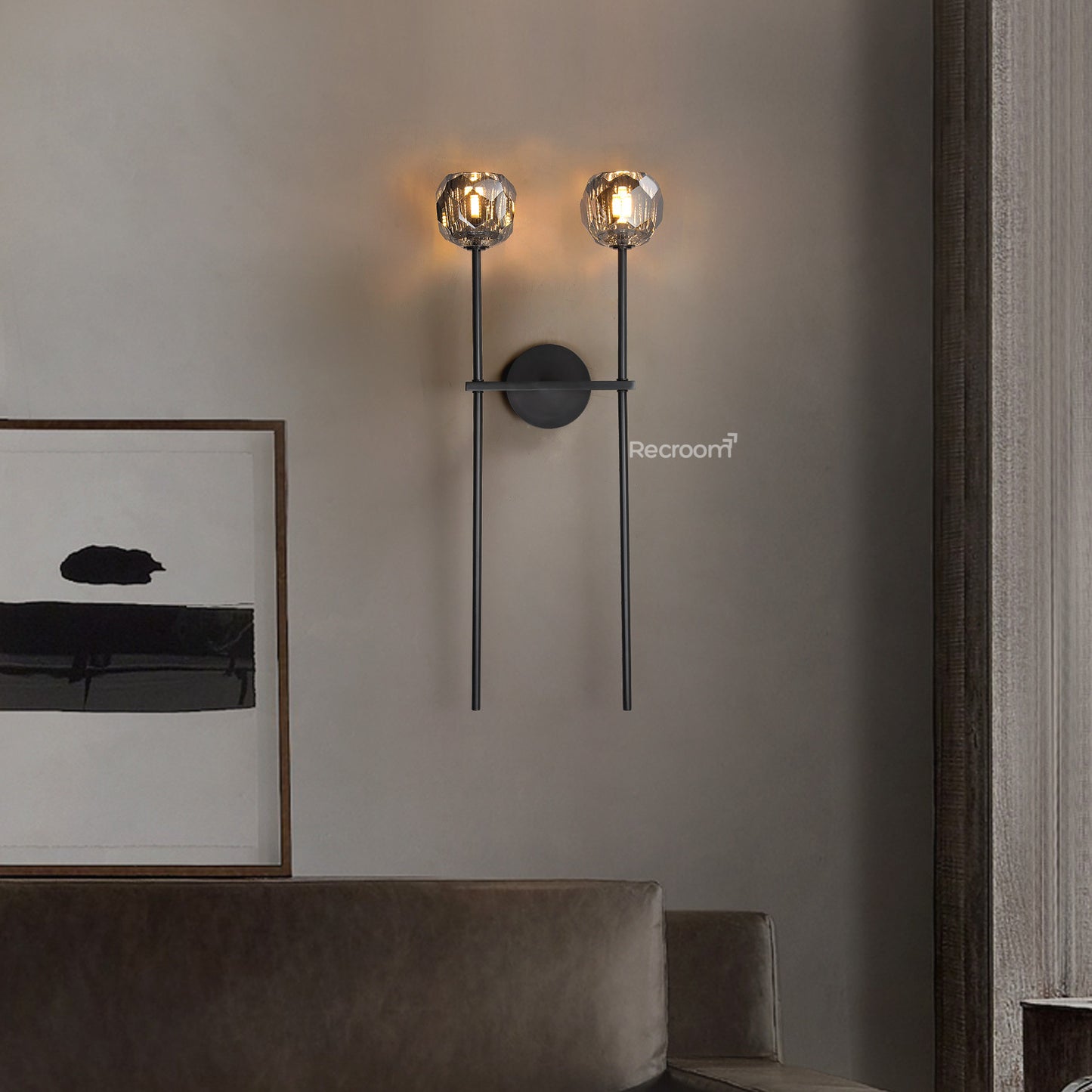 Boulew Crystal Glass Grand Double Sconce 12"