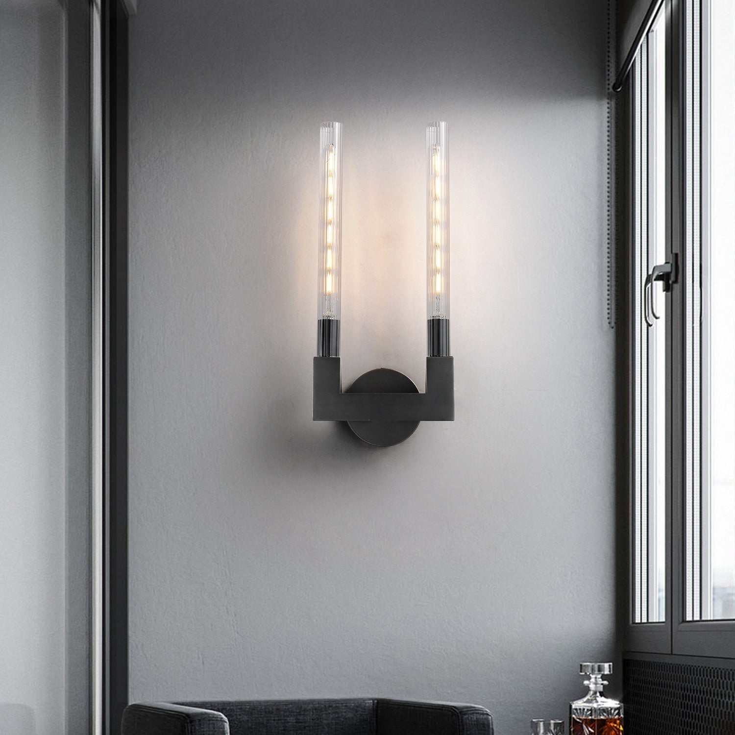 Cannel Double Wall Sconce 9"