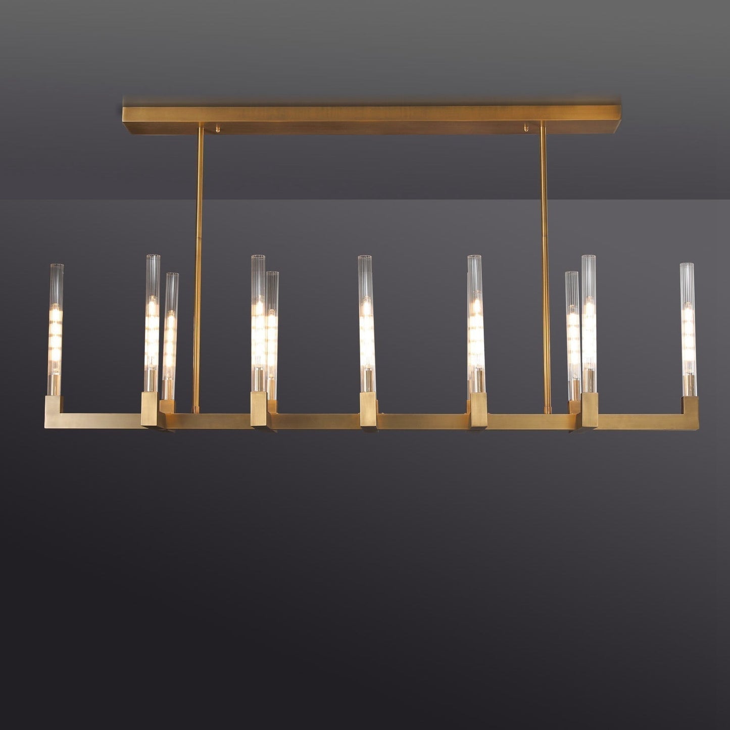 Cannel Linear Chandelier 67"