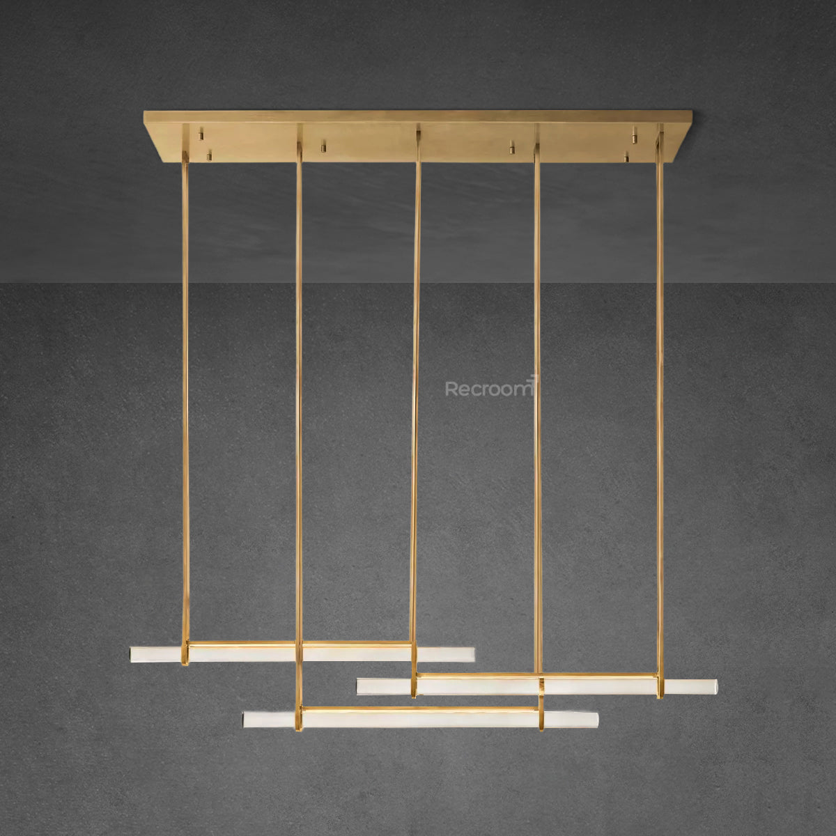 Auduben Crystal Triple Bar Linear Chandelier 60" 72"