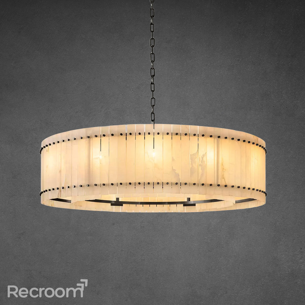 San Marconer Alabaster Round Tiered Chandelier 60"