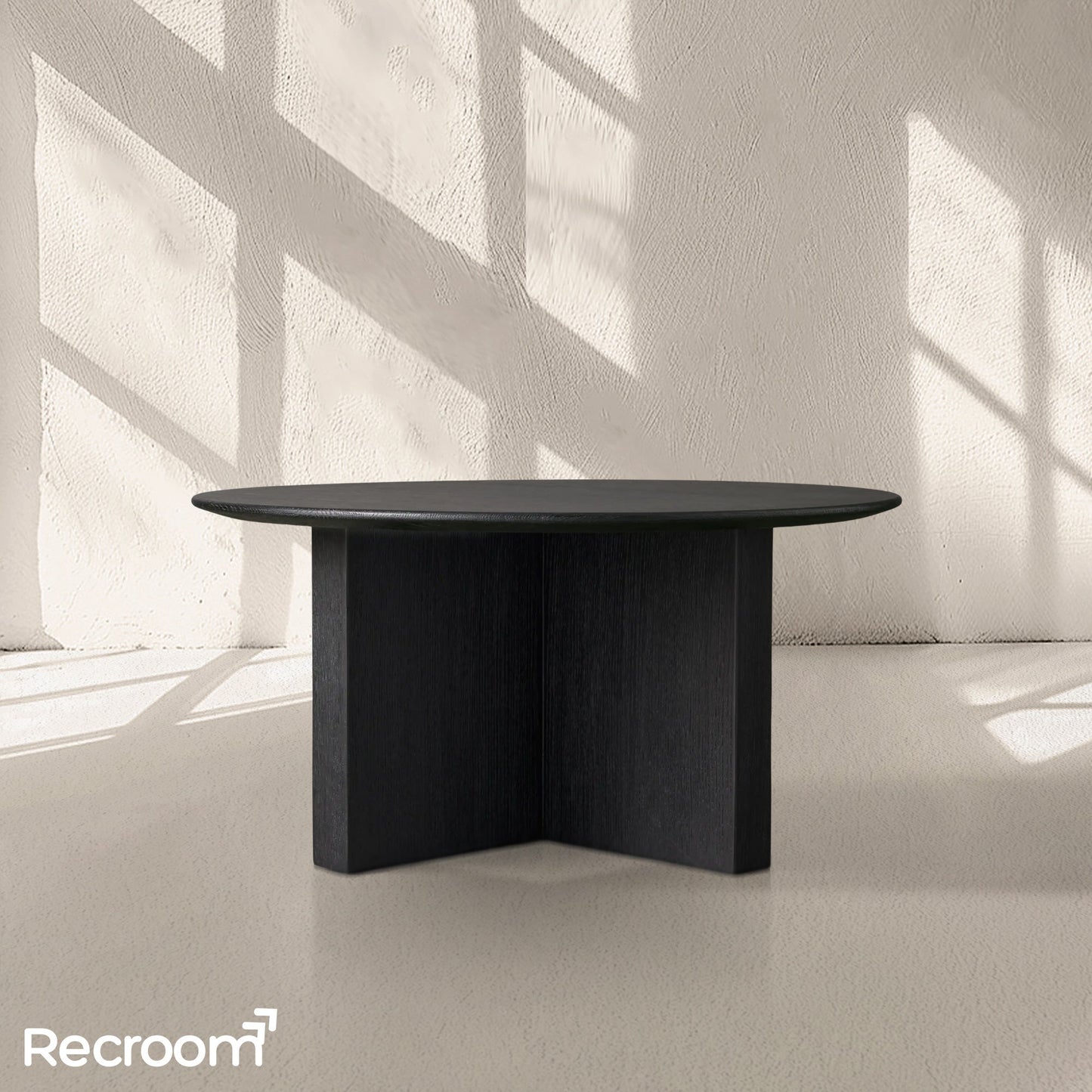 San Germani Round Wood Coffee Table with Clement Base