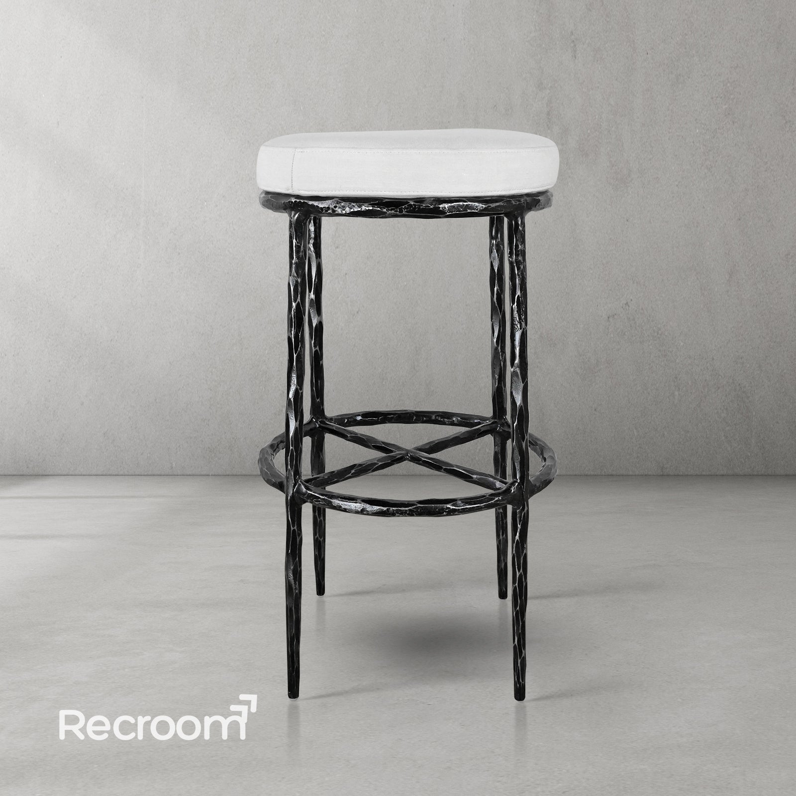 Thaddeo Backless Fabric Swivel Stool