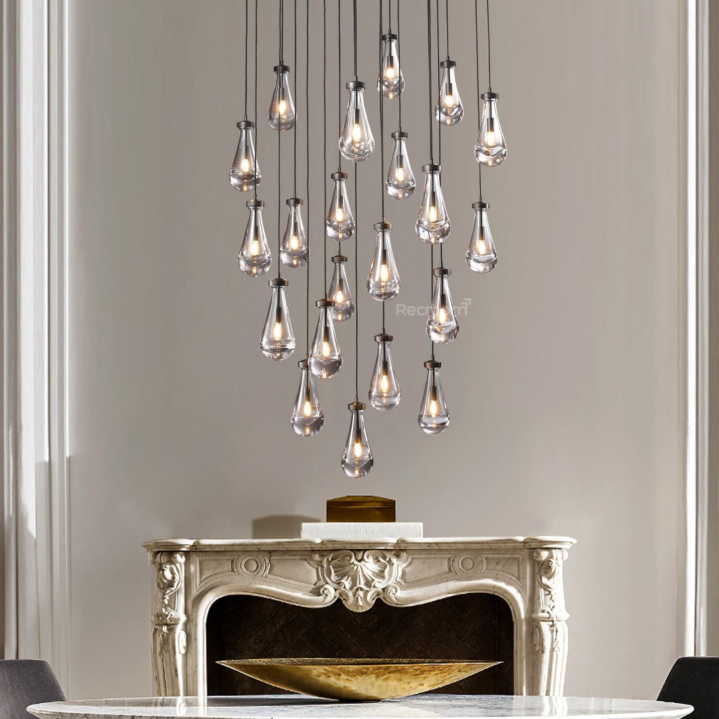 Raindrop Round Chandelier 47"
