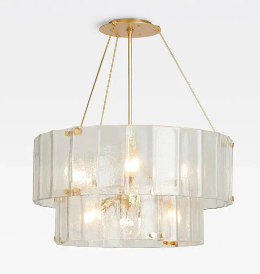Willamette Glass Round Chandelier 2-Tier 32"
