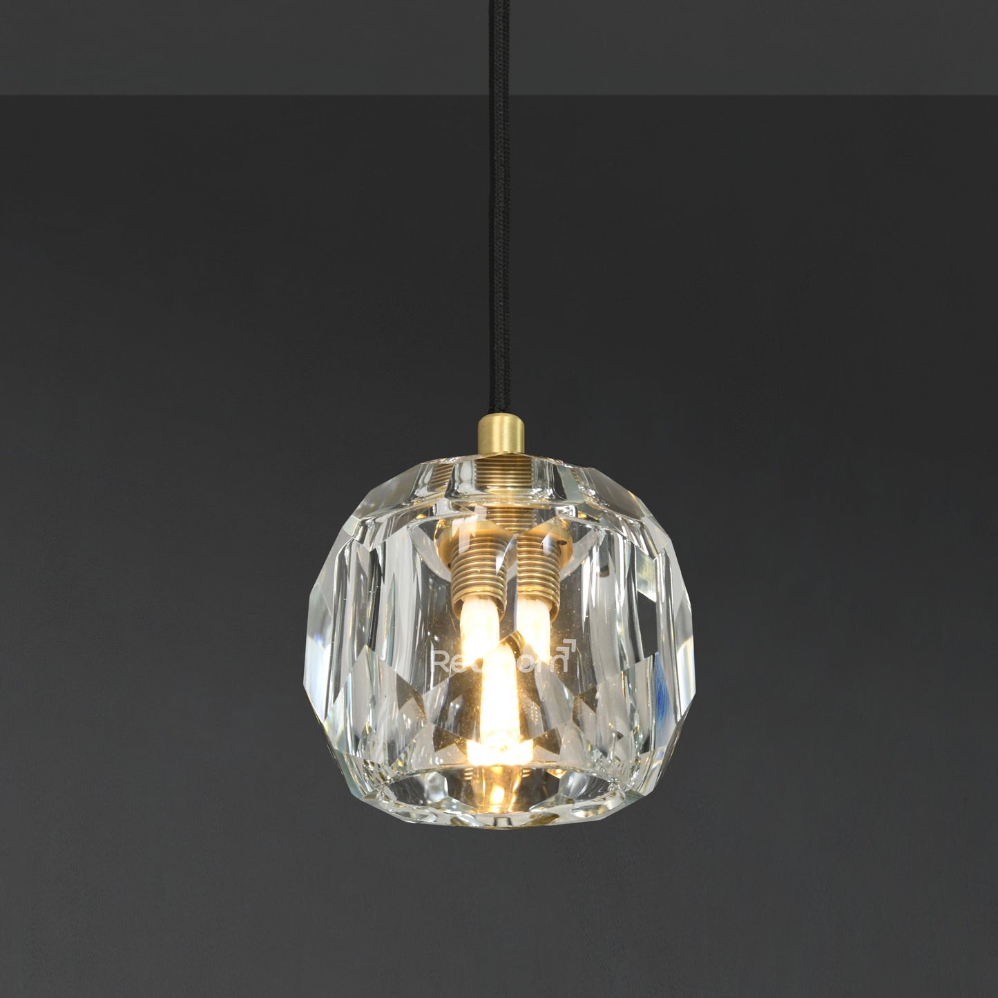 Boulew Crystal Glass Cord Pendant 5"