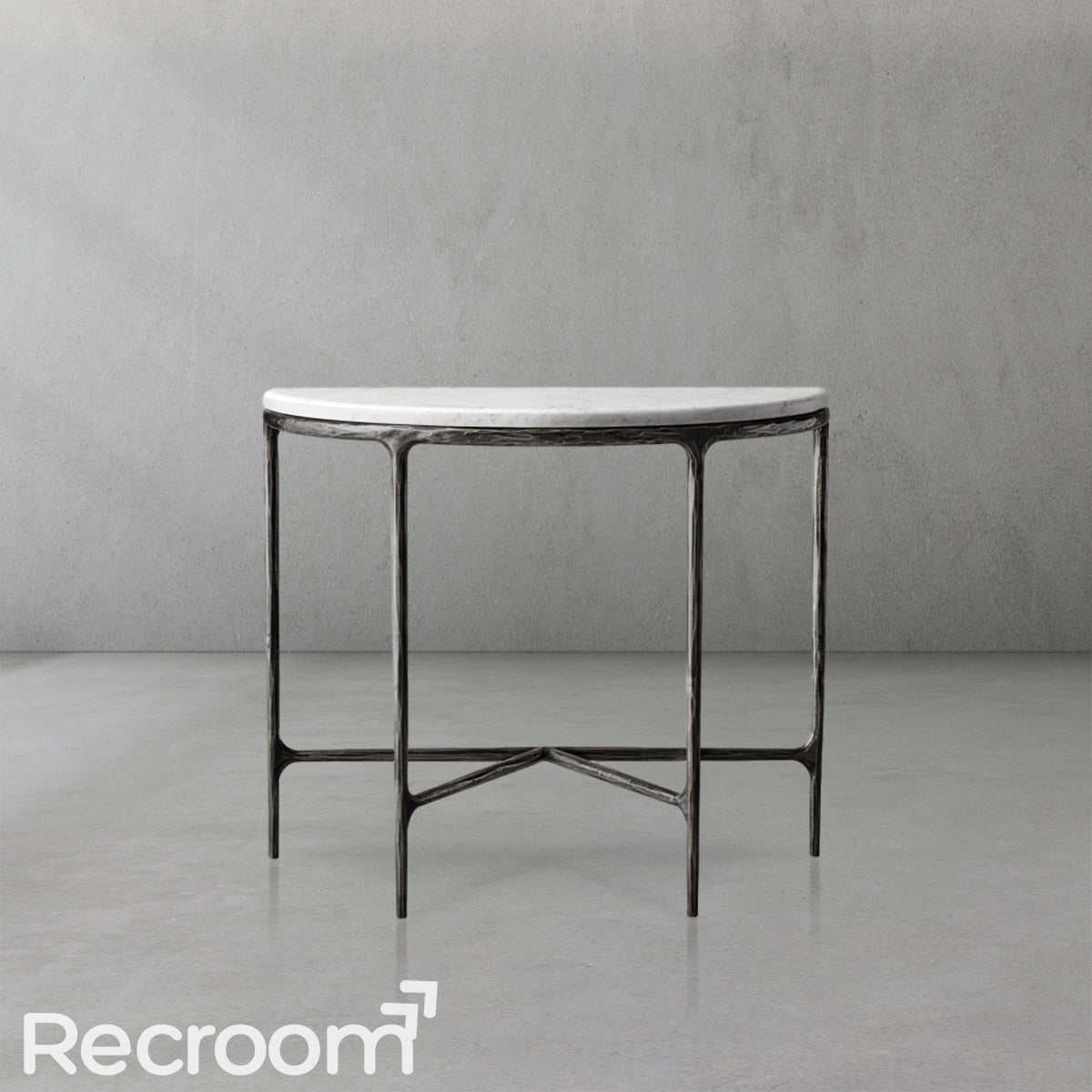 Thaddeo Marble Demilune Console Table