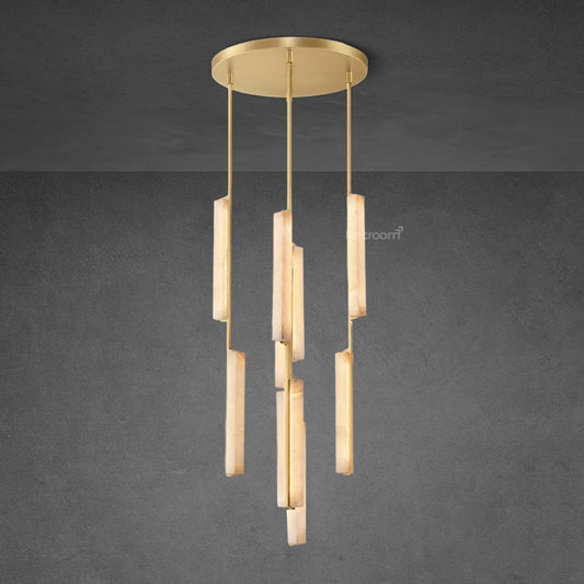 Auduben Alabaster Round Chandelier 24"