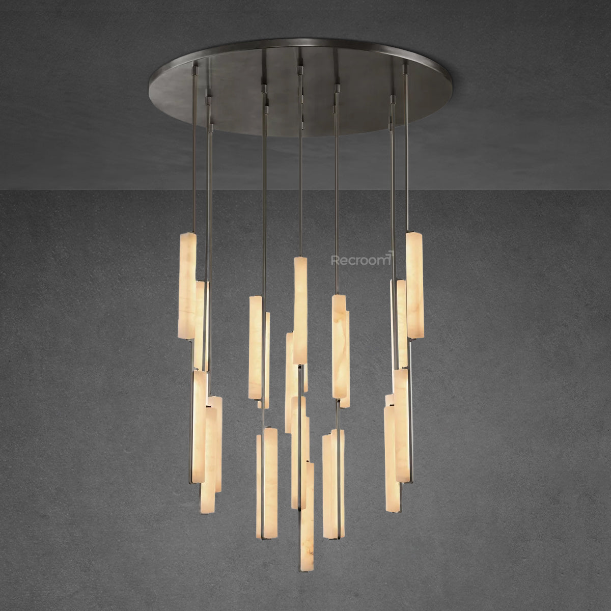 Auduben Alabaster Round Chandelier 56"