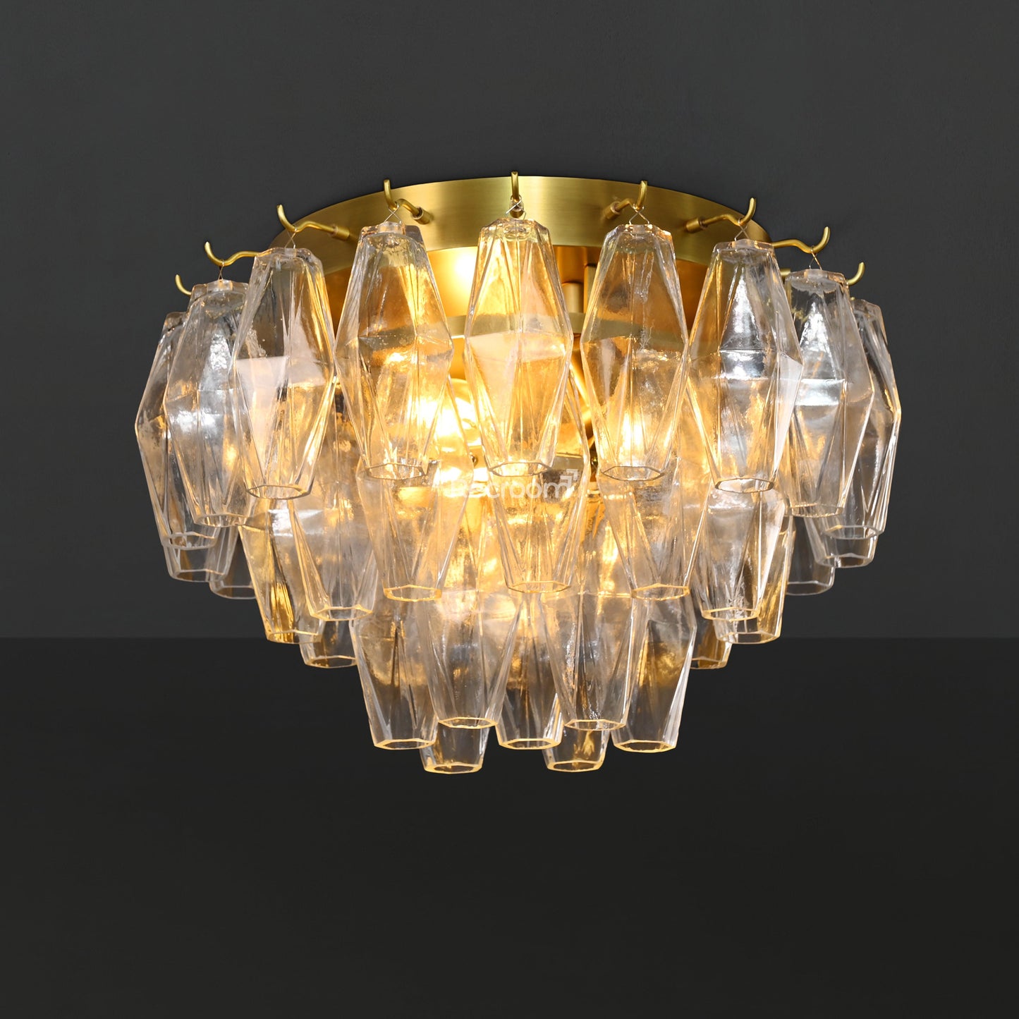 Chia Glass Round Flush Mount 17"