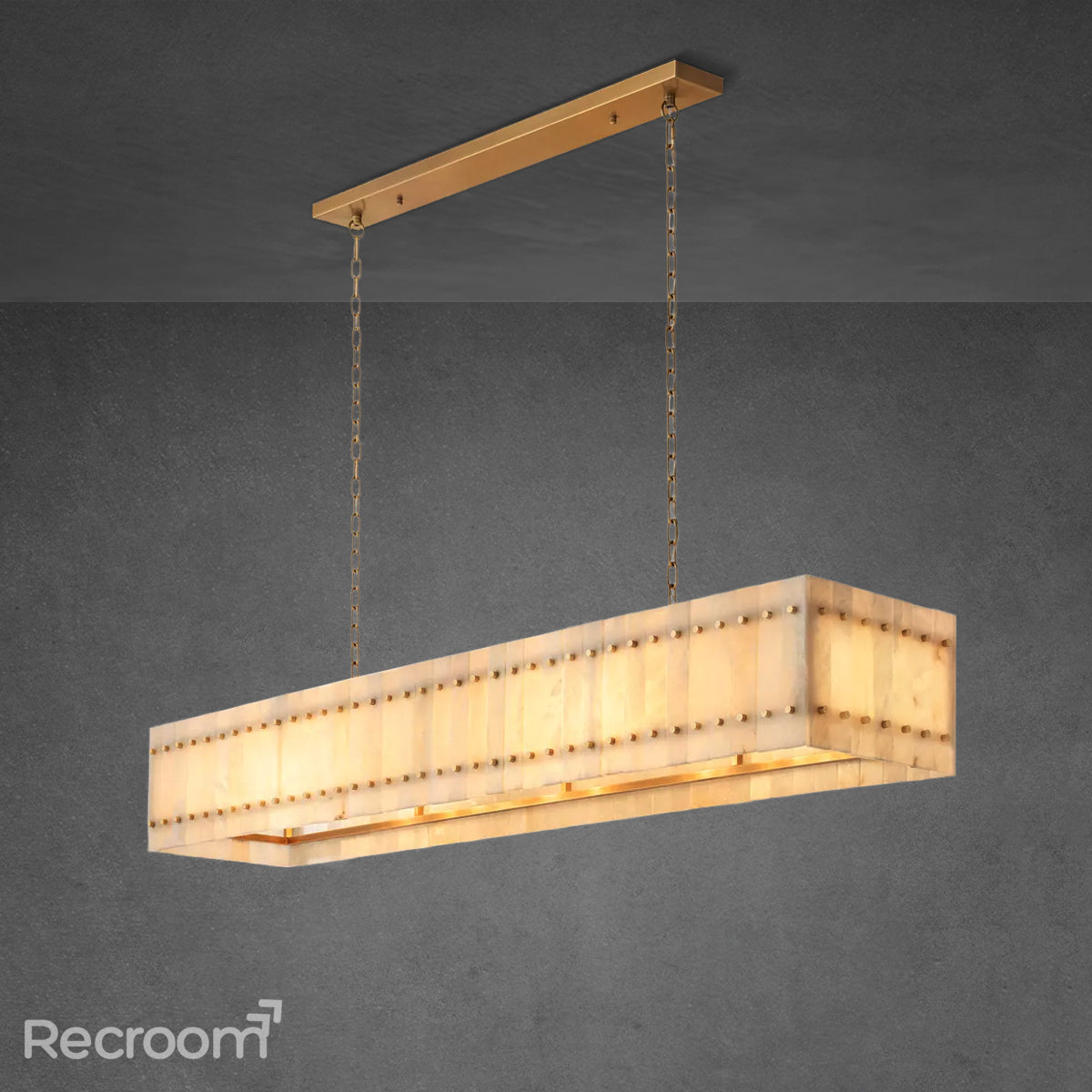San Marconer Alabaster Linear Chandelier 72''