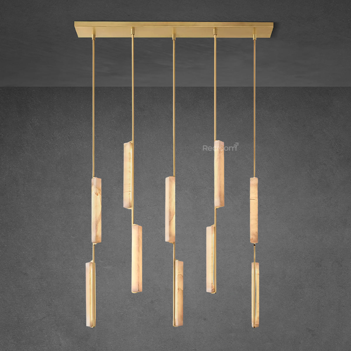 Auduben Alabaster Linear Chandelier 54"