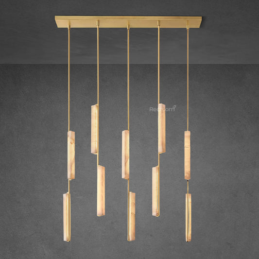 Auduben Alabaster Linear Chandelier 54"