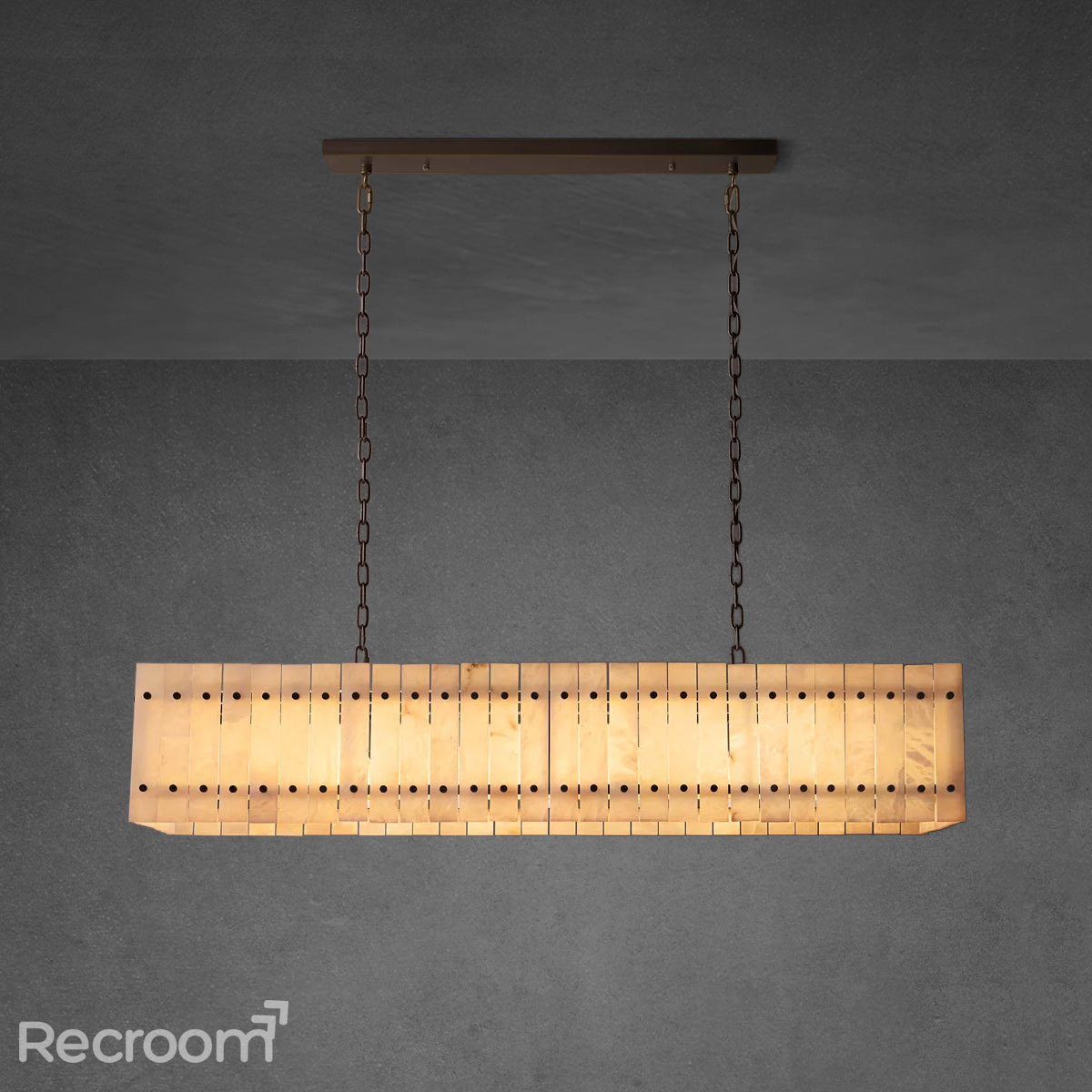 San Marconer Alabaster Linear Chandelier 54''