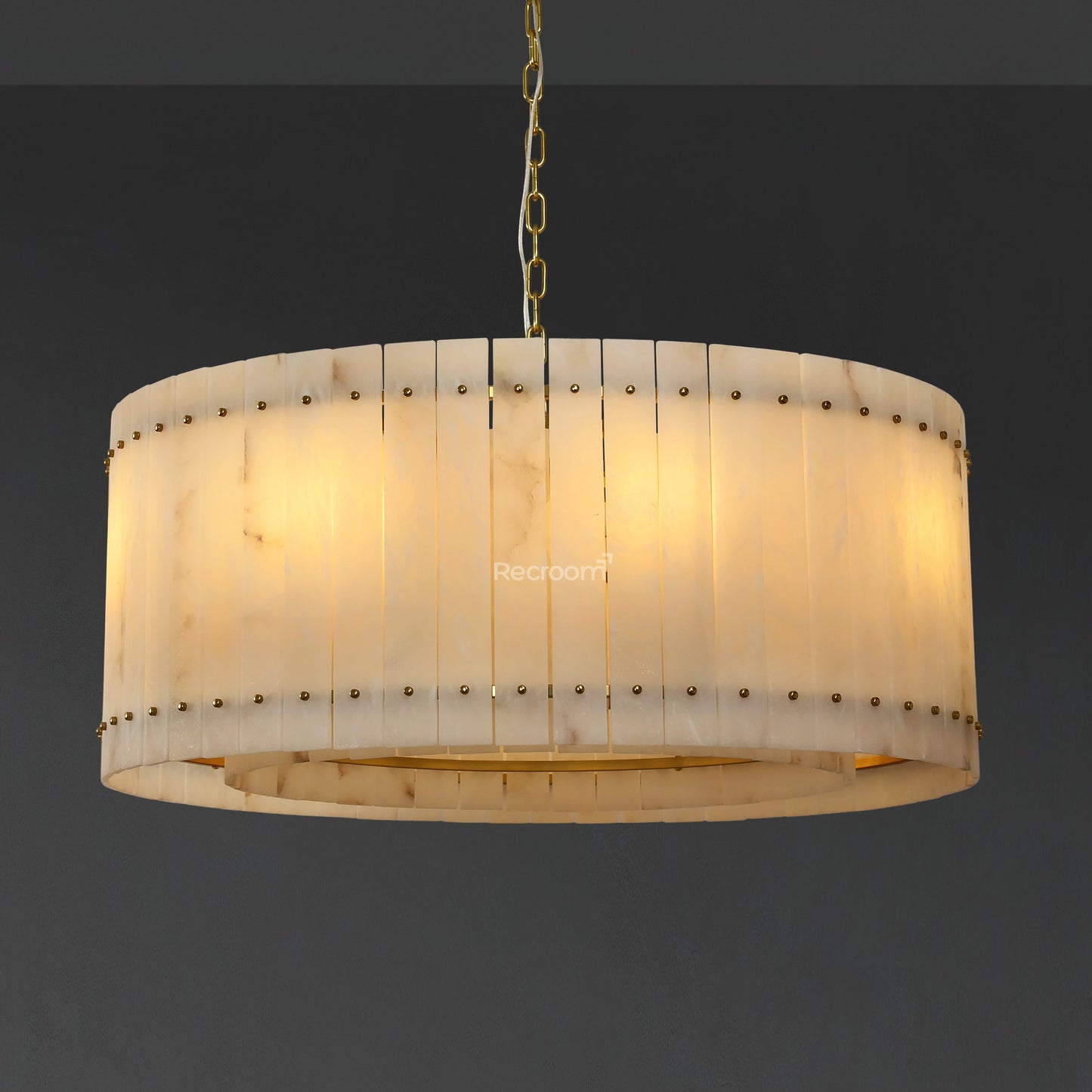 San Marconer Alabaster Round Chandelier 37‘’