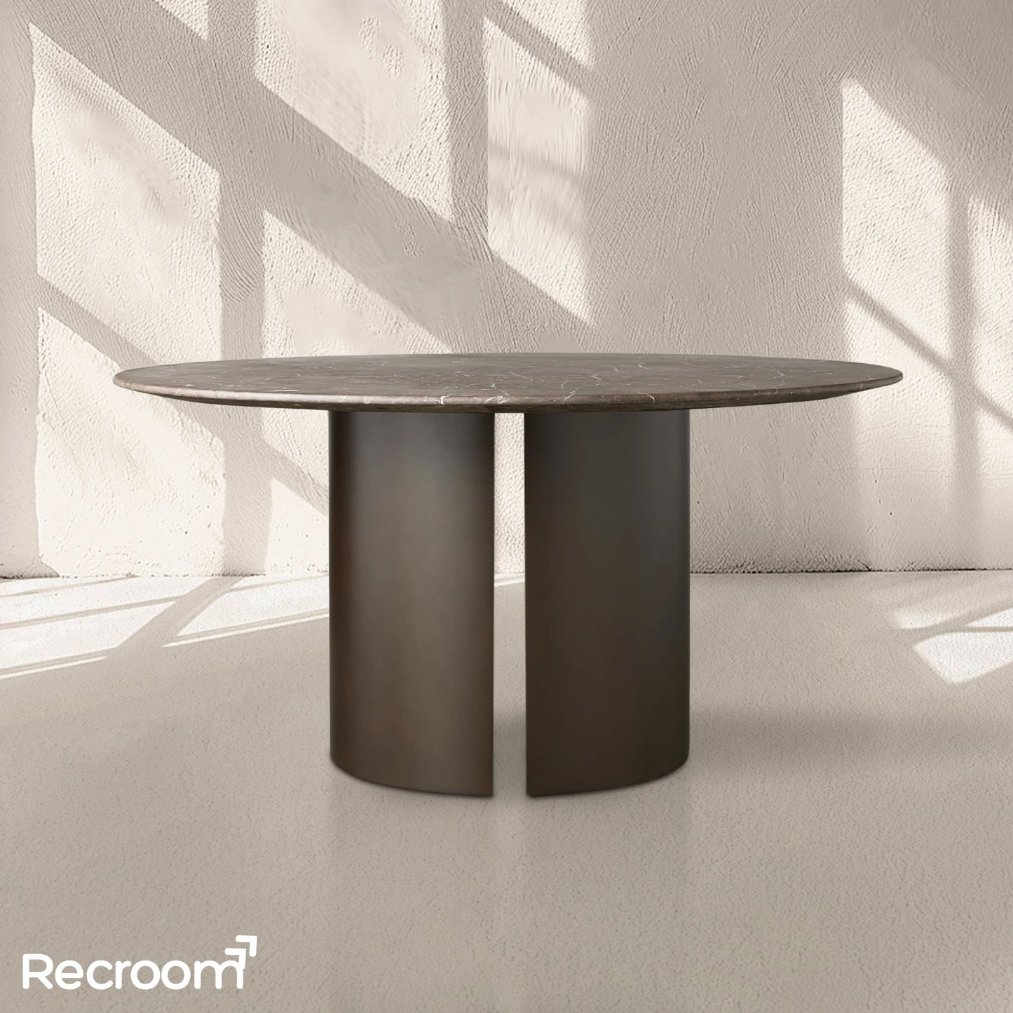 San Germani Round Stone Dining Table with Dauphine Base