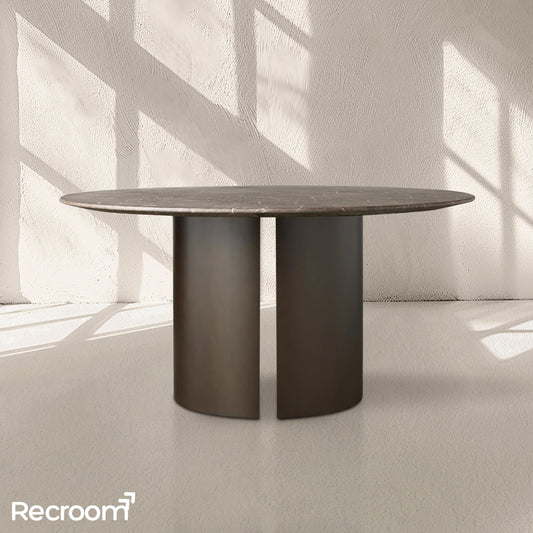 San Germani Round Stone Dining Table with Dauphine Base