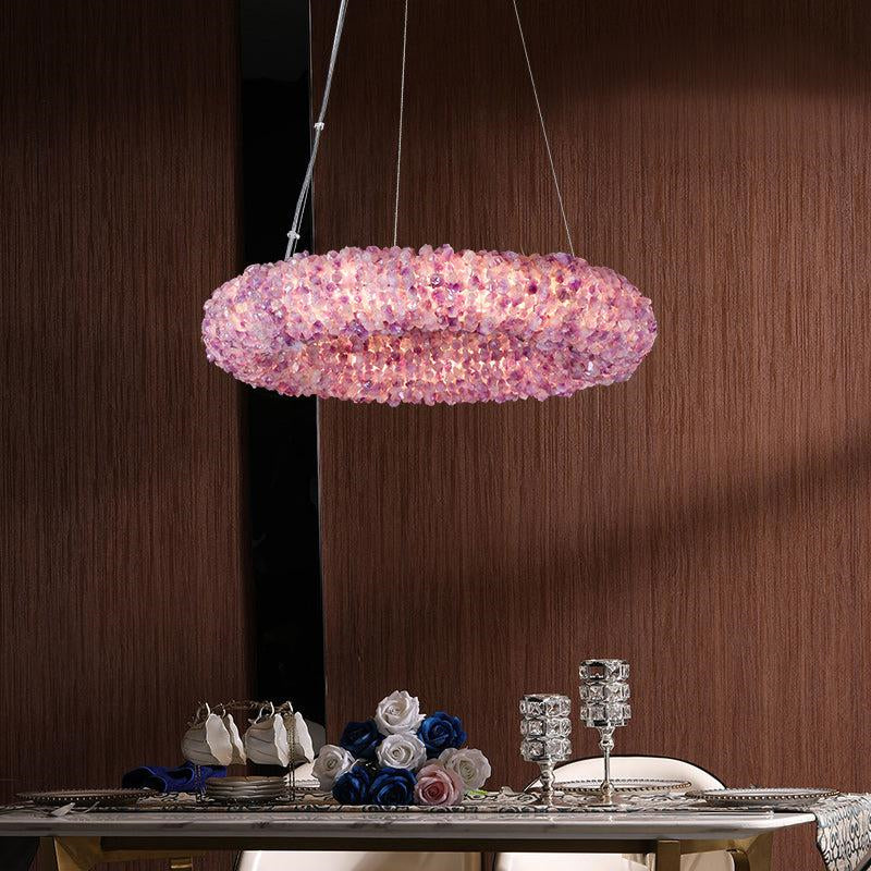 Cervine Tadeo Purple Rock Crystal Round Chandelier