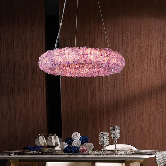 Cervine Tadeo Purple Rock Crystal Round Chandelier