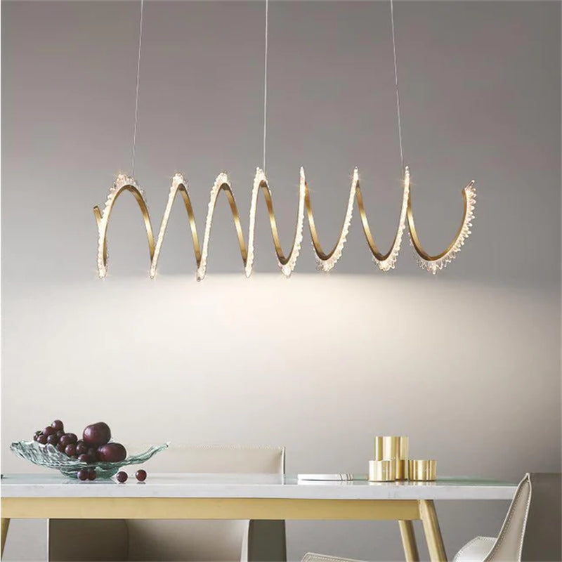 Cervine Modern Rock Crystal Spiral Chandelier