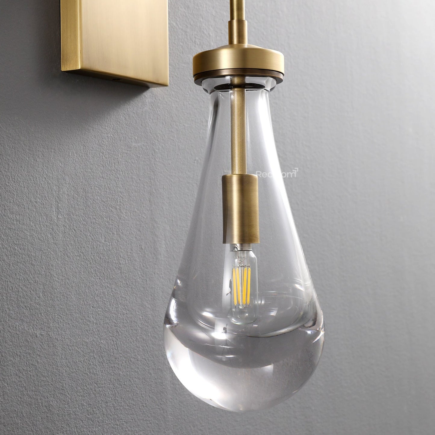 Raindrop Wall Sconce 5" Rod