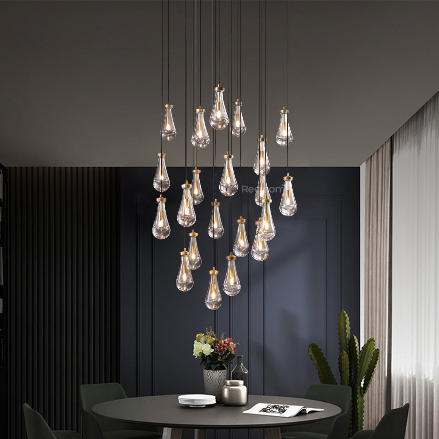 Raindrop Round Chandelier 47"