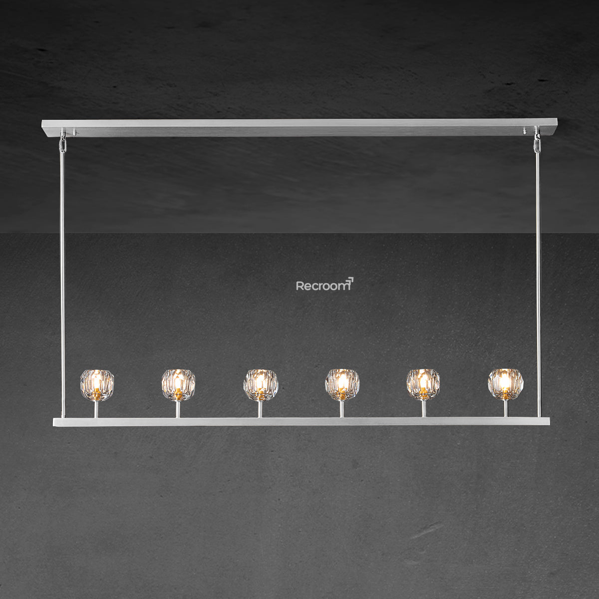 Boulew Crystal Glass Linear Chandelier 60"